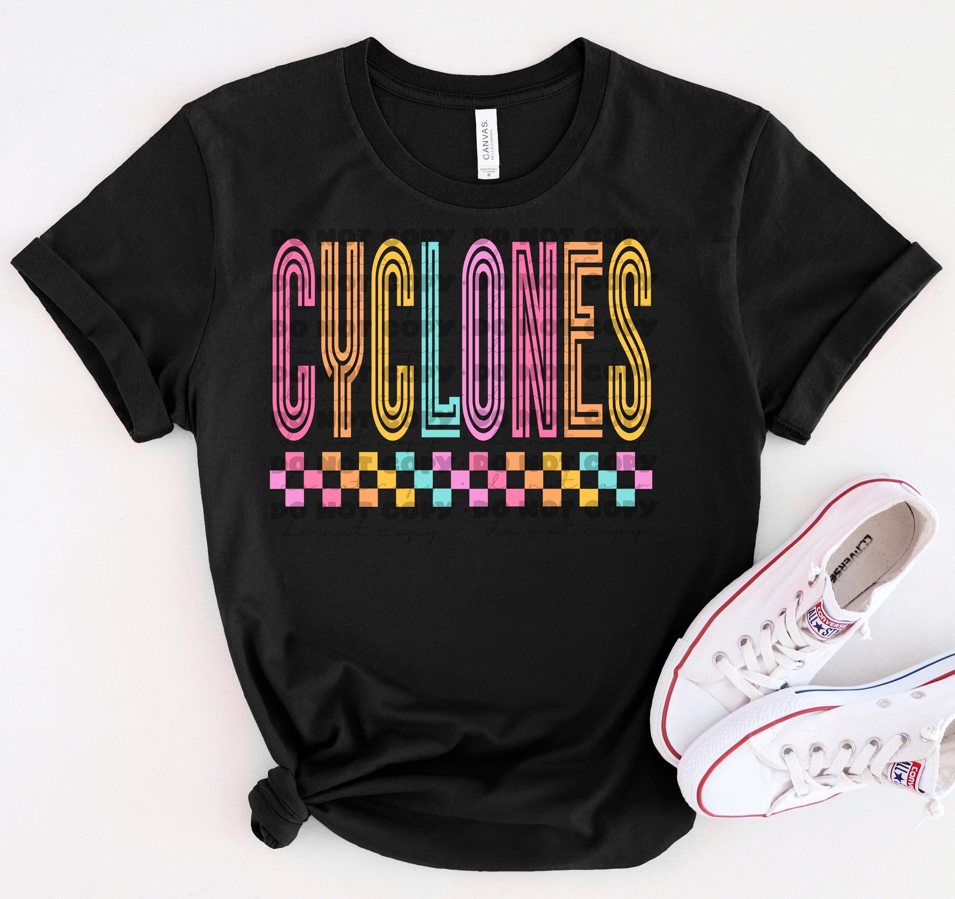 Cyclones Tall Colorful Line Mascot-Lovie T Designs