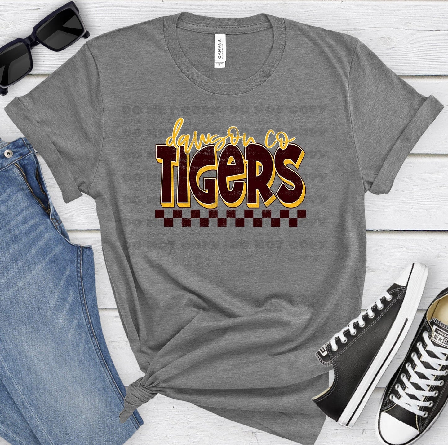 Dawson Co Tigers Maroon Ath Gold Grunge-Lovie T Designs