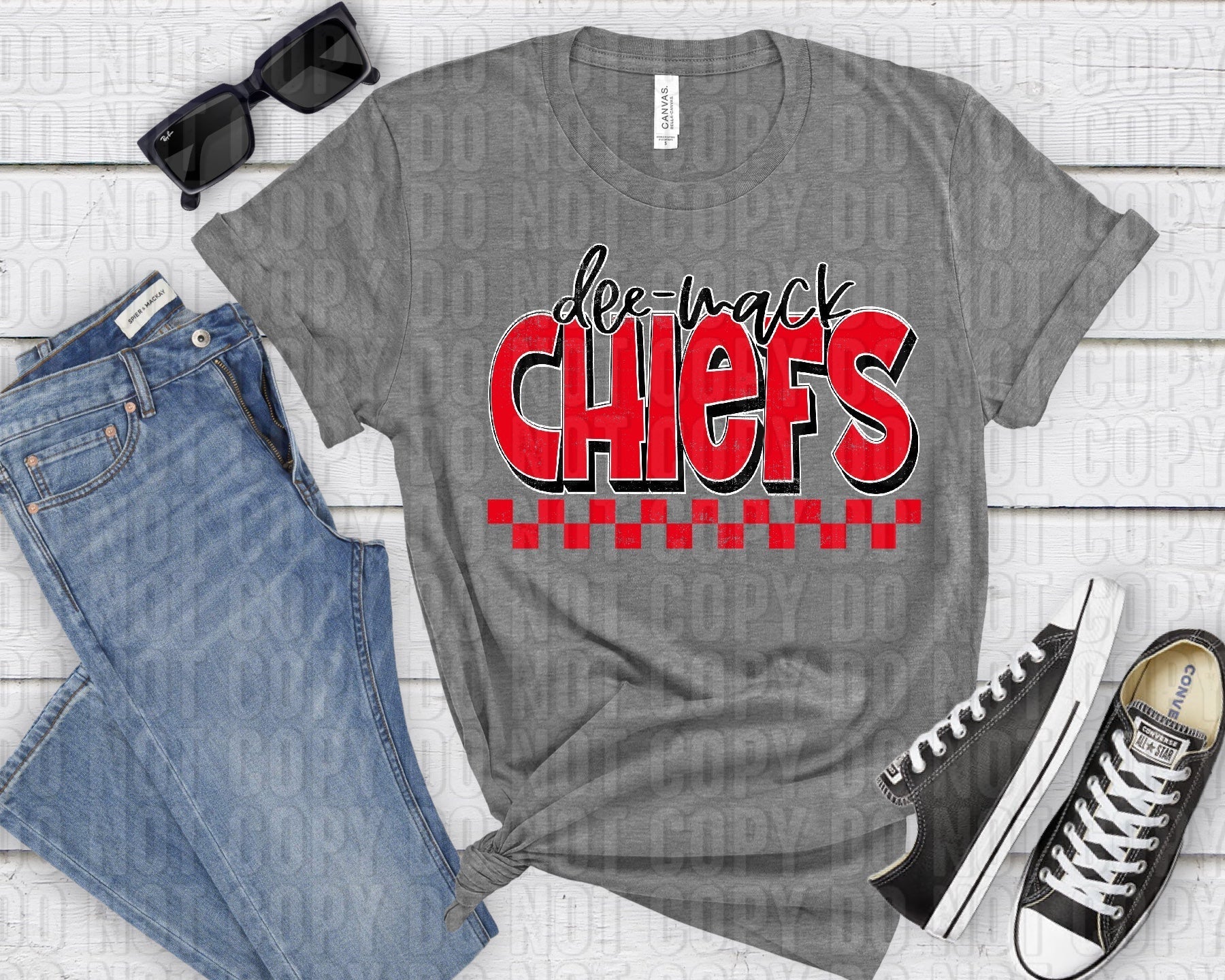 Dee-Mack Chiefs Black Red Grunge-Lovie T Designs