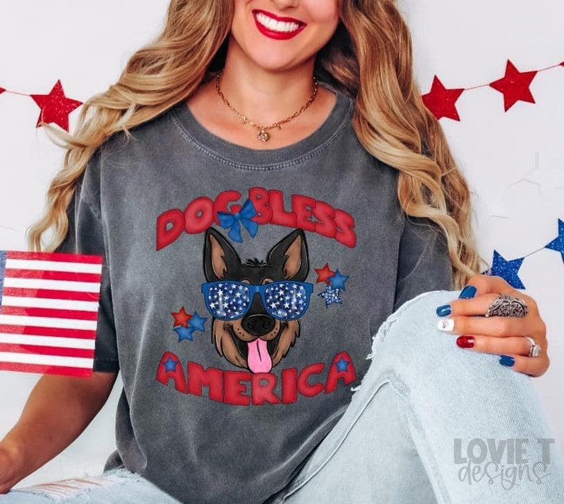 Dog Bless America-Lovie T Designs