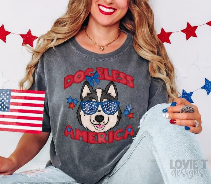 Dog Bless America-Lovie T Designs