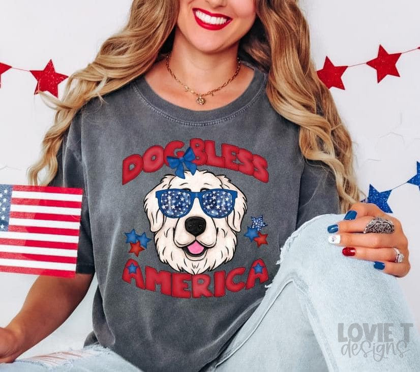 Dog Bless America-Lovie T Designs