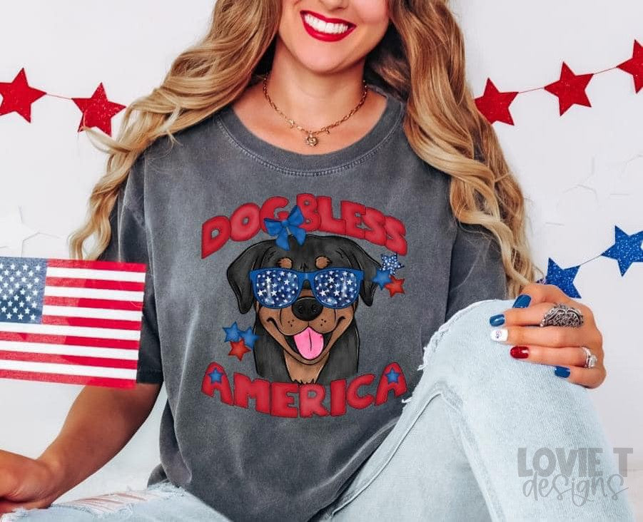 Dog Bless America-Lovie T Designs