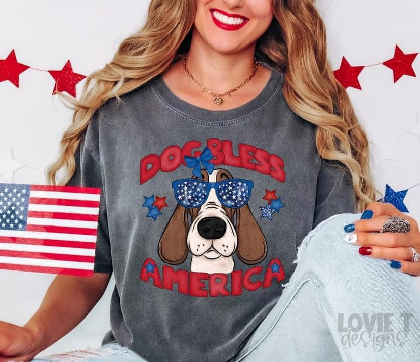 Dog Bless America-Lovie T Designs