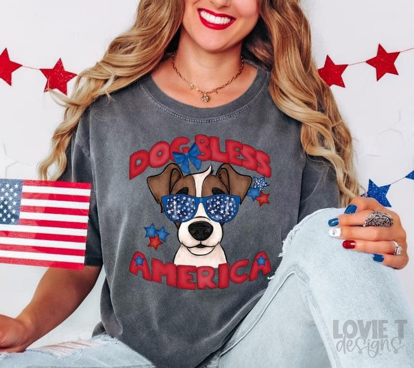 Dog Bless America-Lovie T Designs