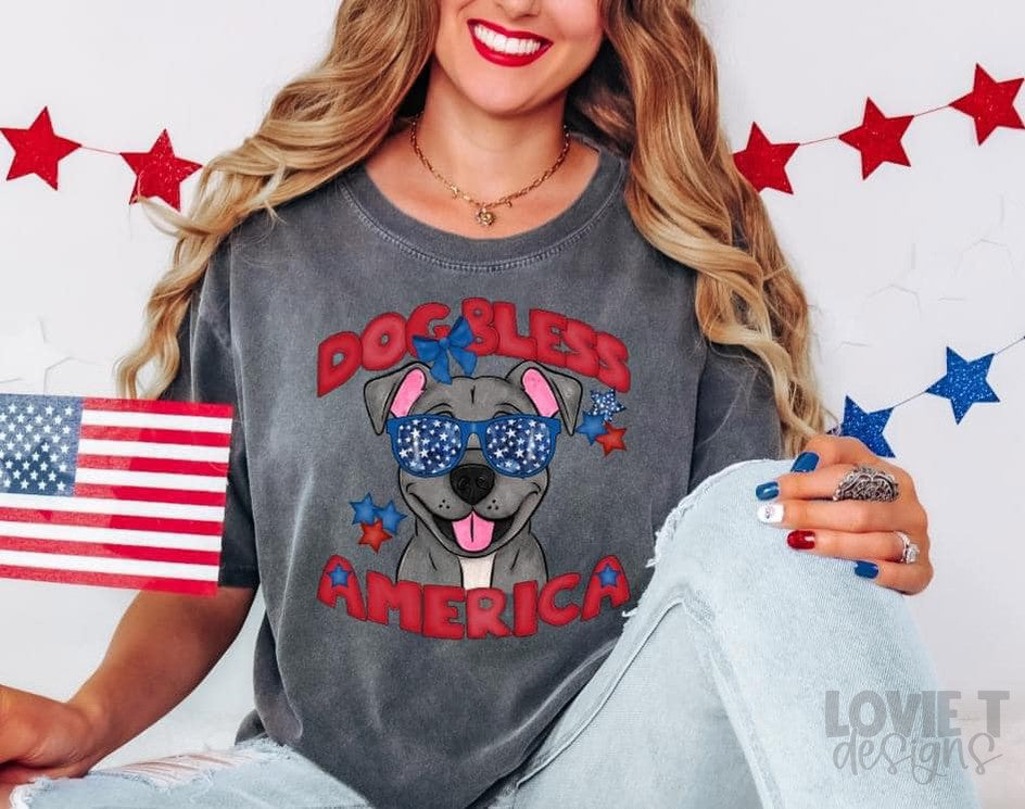 Dog Bless America-Lovie T Designs