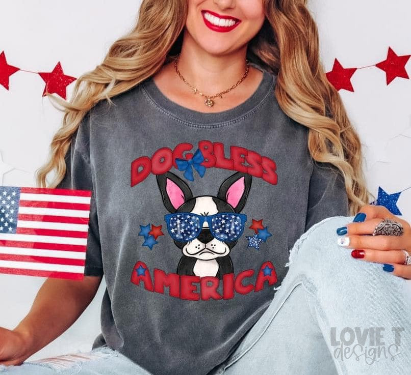 Dog Bless America-Lovie T Designs