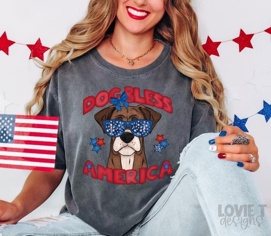 Dog Bless America-Lovie T Designs