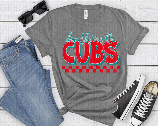 Donaldsonville Cubs Turquoise Red Grunge-Lovie T Designs