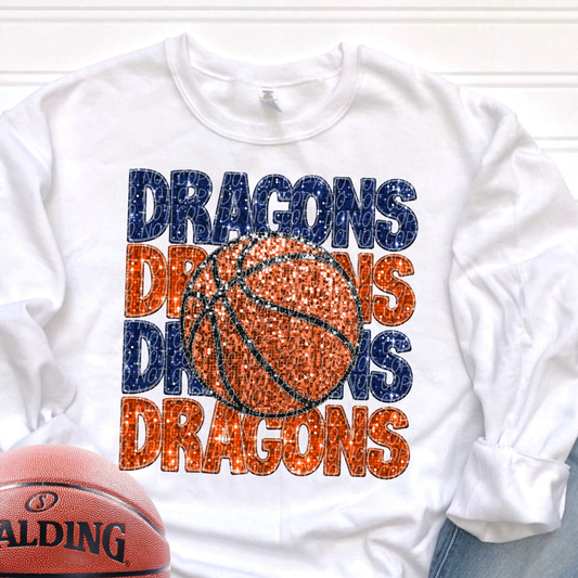 Dragons Blue Orange-[DTF Transfer]-Lovie T Designs