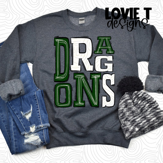 Dragons Green and White