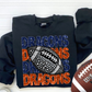 Dragons Orange Blue Stacked Football-Lovie T Designs