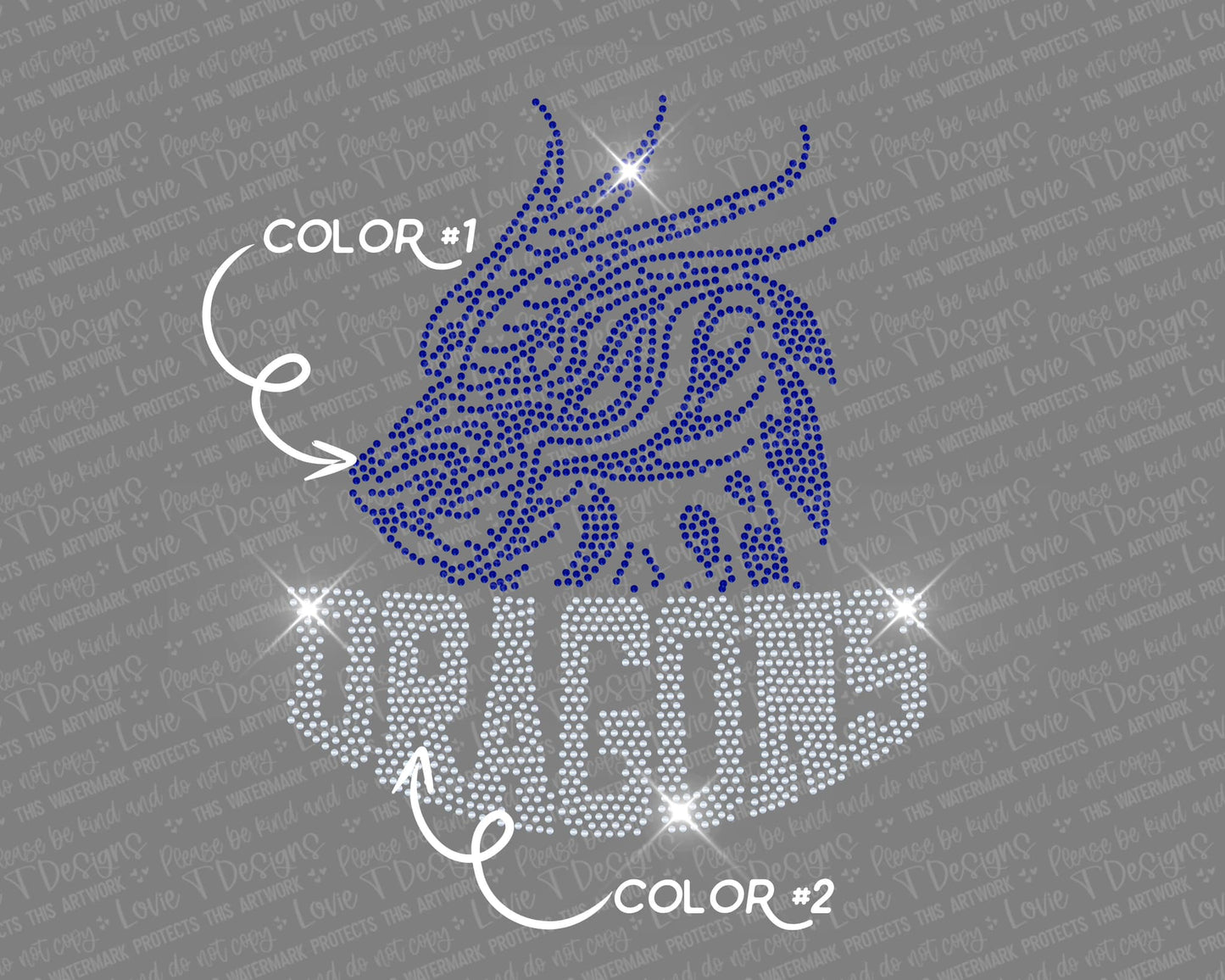 Dragons Spangle Design Transfer-Lovie T Designs