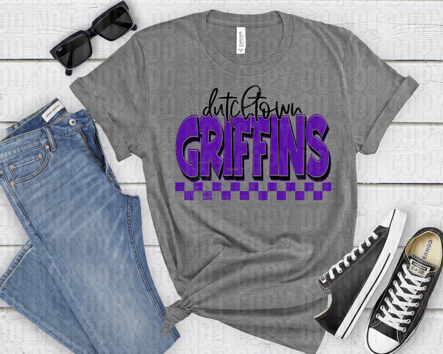 Dutchtown Griffins Black Purple Grunge-Lovie T Designs