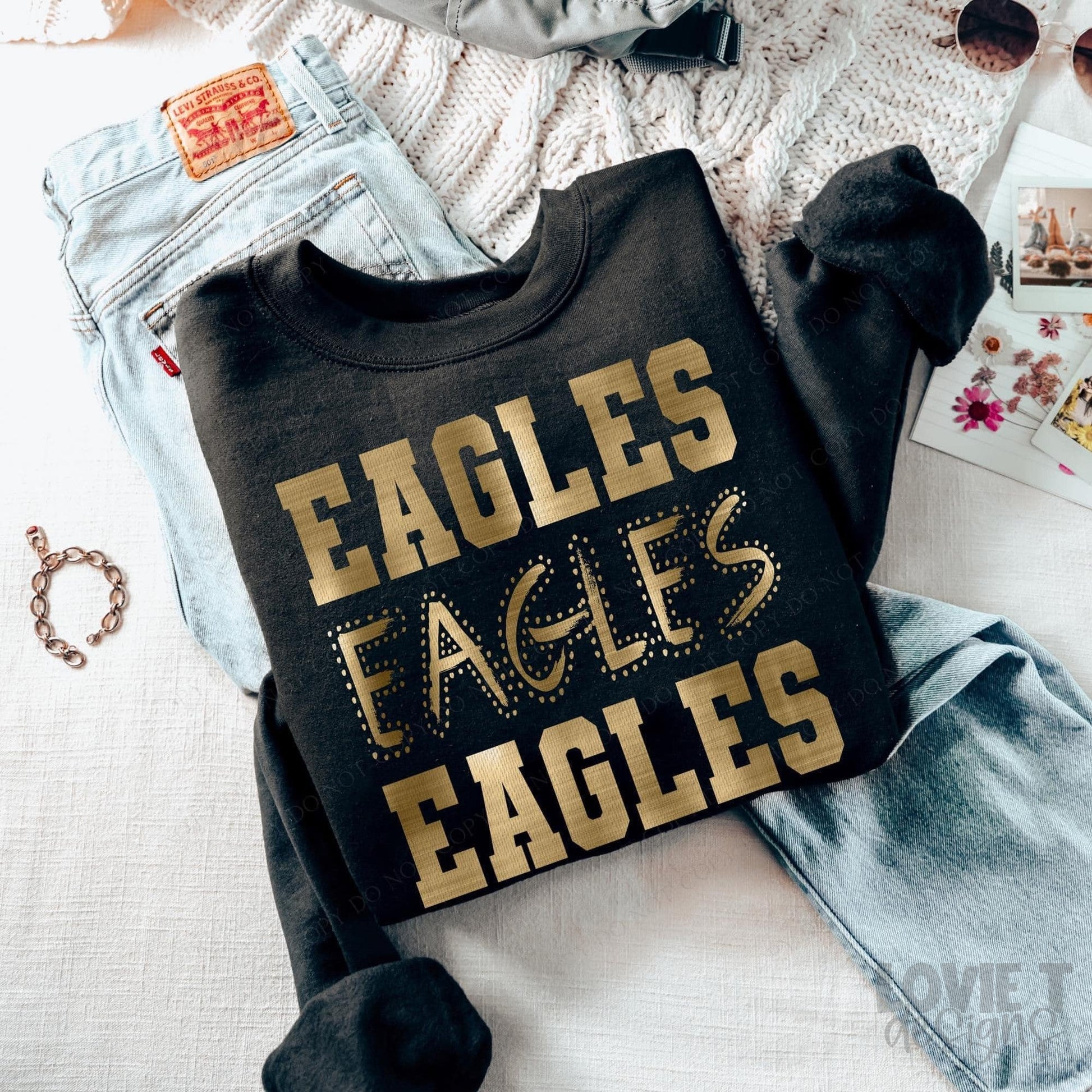 Eagles Faux Gold Foil-Lovie T Designs