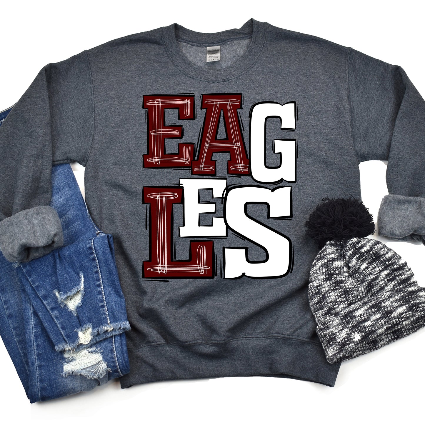 Eagles Maroon and White-Lovie T Designs