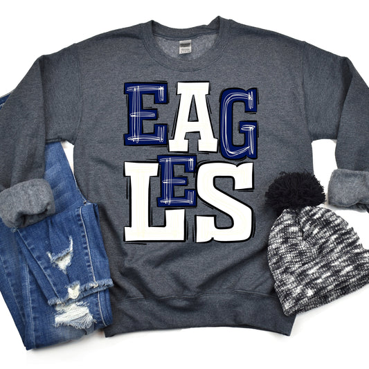 Eagles Navy White-Lovie T Designs