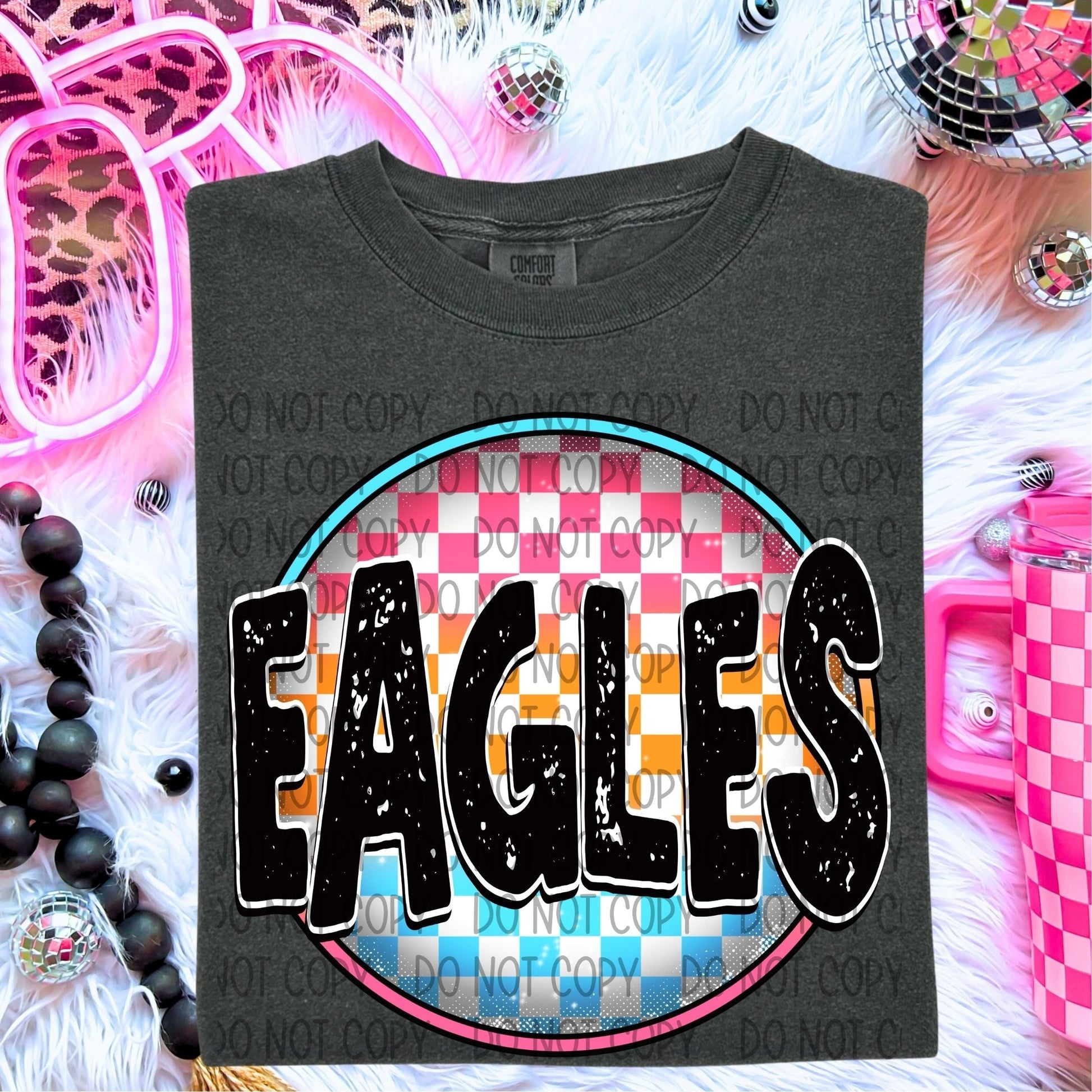 Eagles Neon Circle Mascots-Lovie T Designs