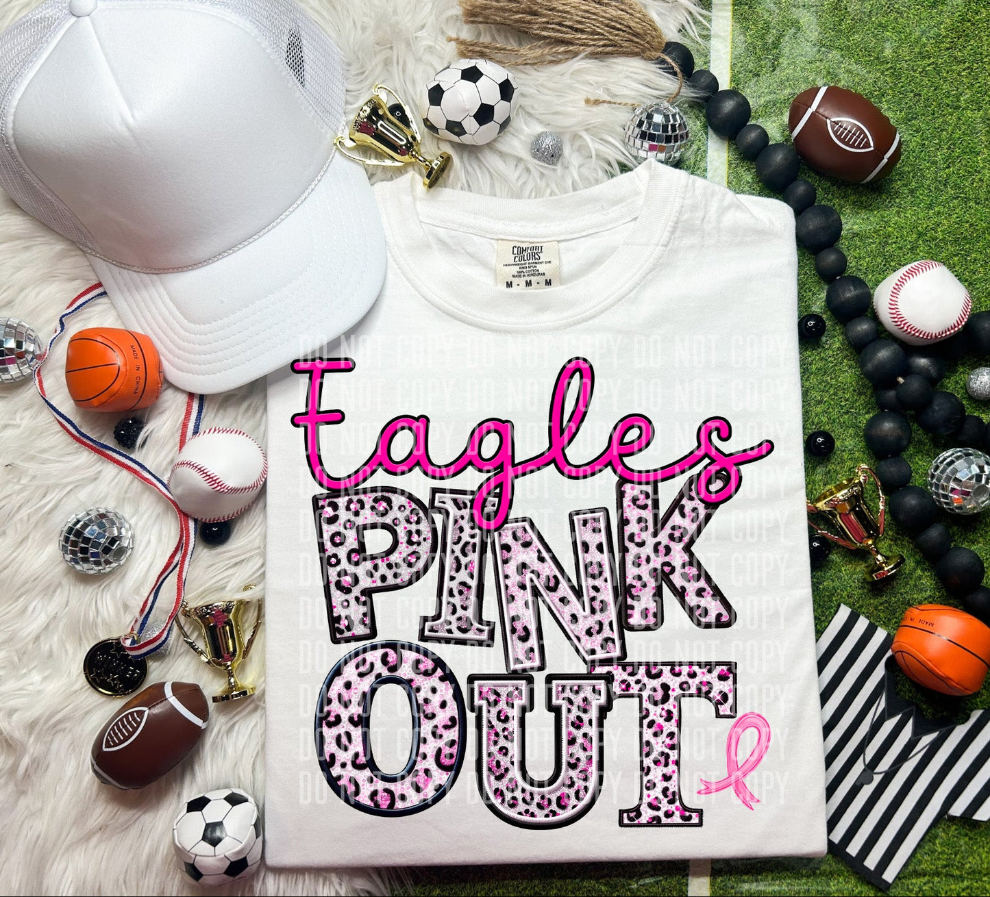 Eagles Pink Out Animal Print Mascot-Lovie T Designs