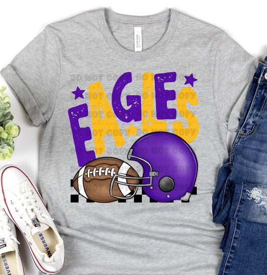 Eagles Purple and Ath Gold Checkered FB-Lovie T Designs