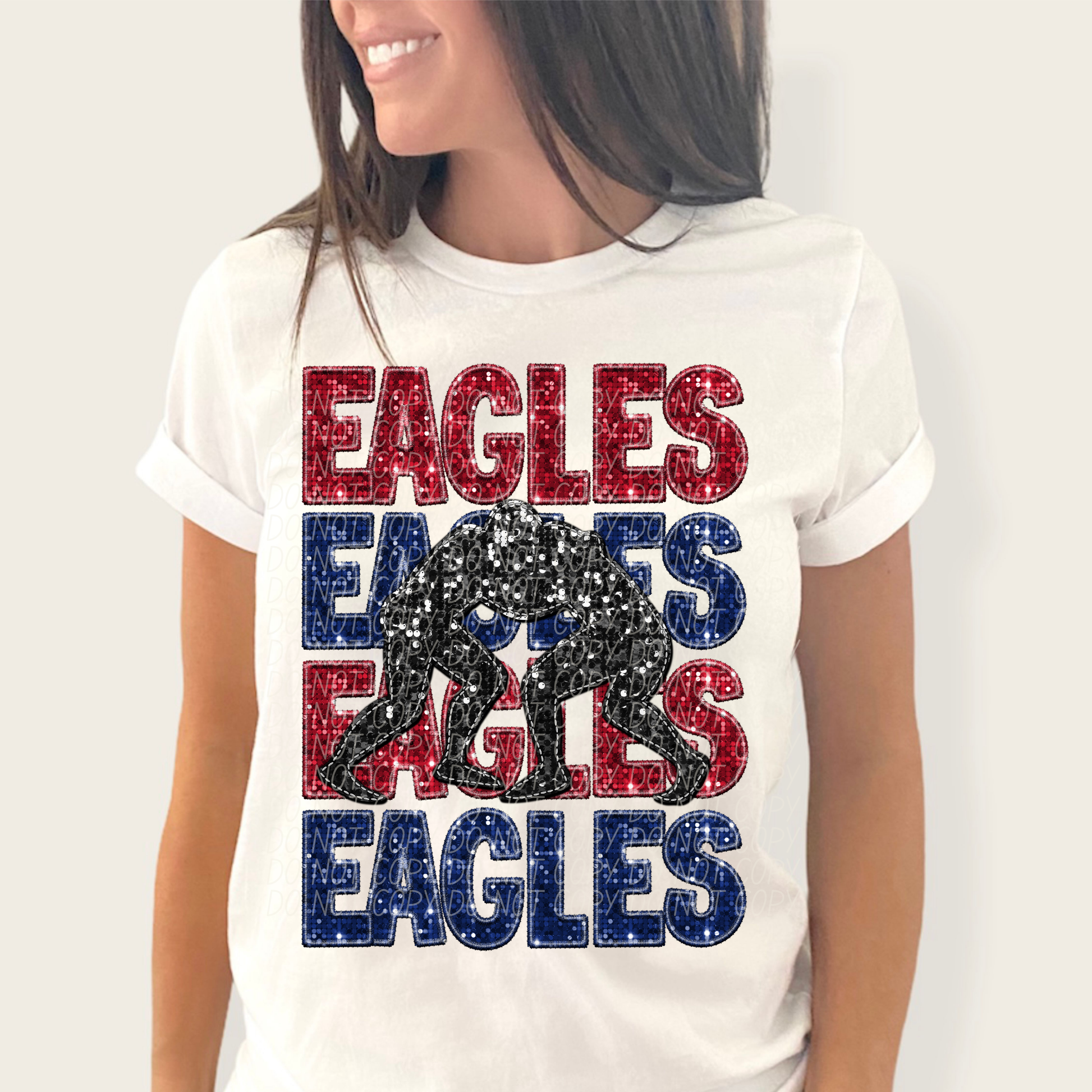 Eagles Red Blue-[DTF Transfer]-Lovie T Designs