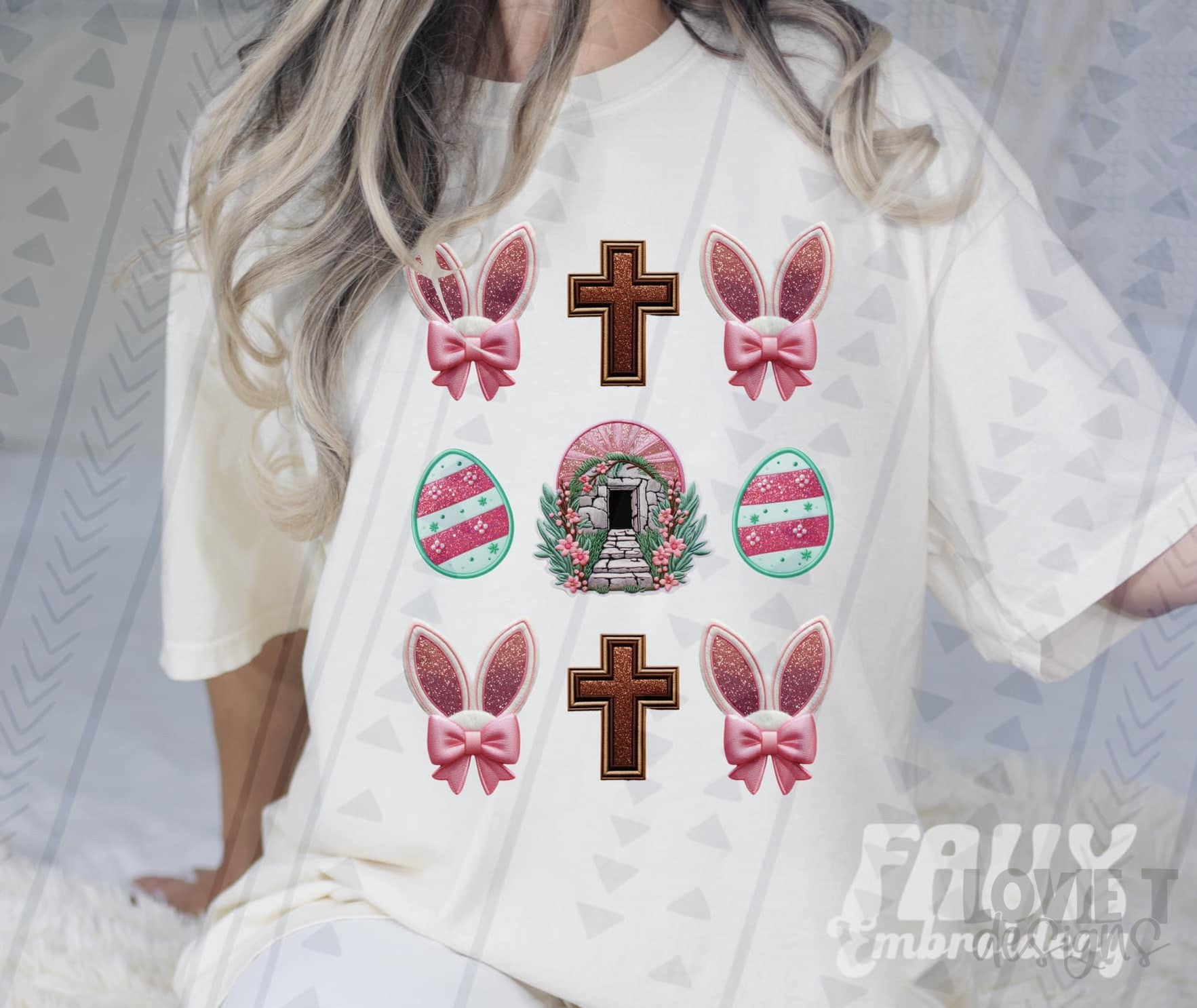 Easter Stack Faux Embroidery-Lovie T Designs