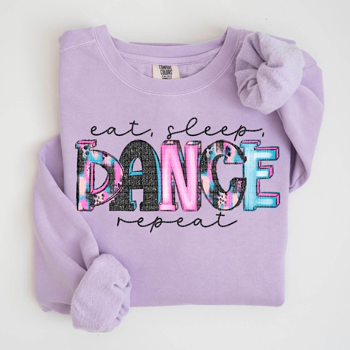 Eat Sleep Dance Repeat Sugar Spotted Glitter-[DTF Transfer]-Lovie T Designs