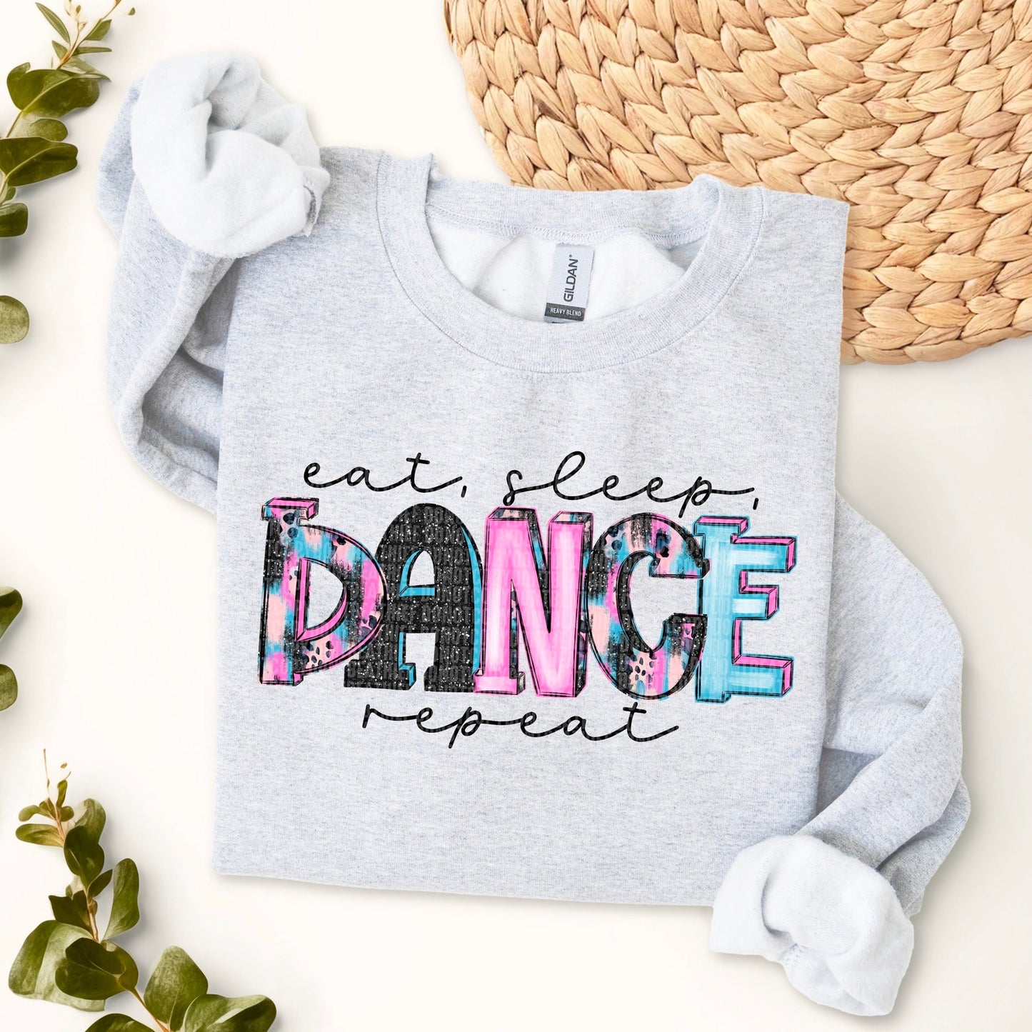 Eat Sleep Dance Repeat Sugar Spotted Glitter-[DTF Transfer]-Lovie T Designs