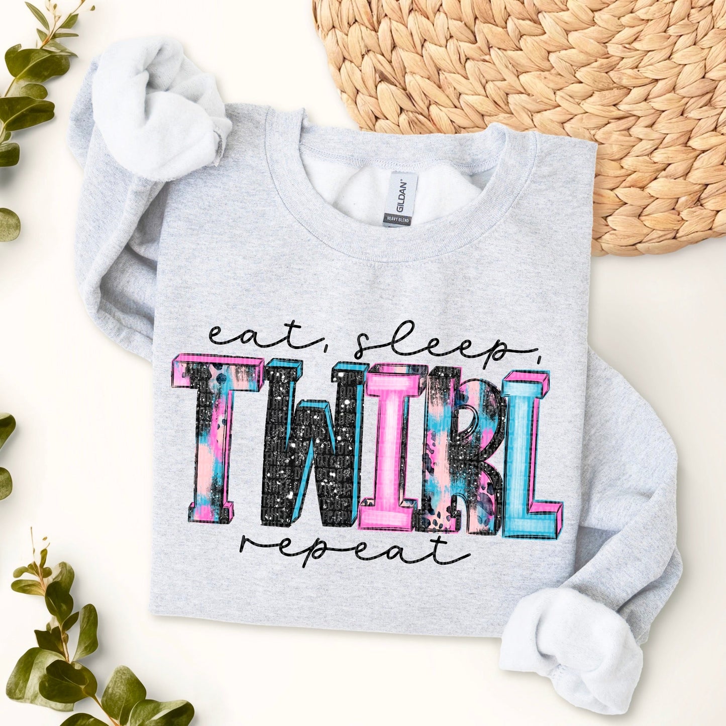 Eat Sleep Twirl Repeat Sugar Spotted Glitter-[DTF Transfer]-Lovie T Designs