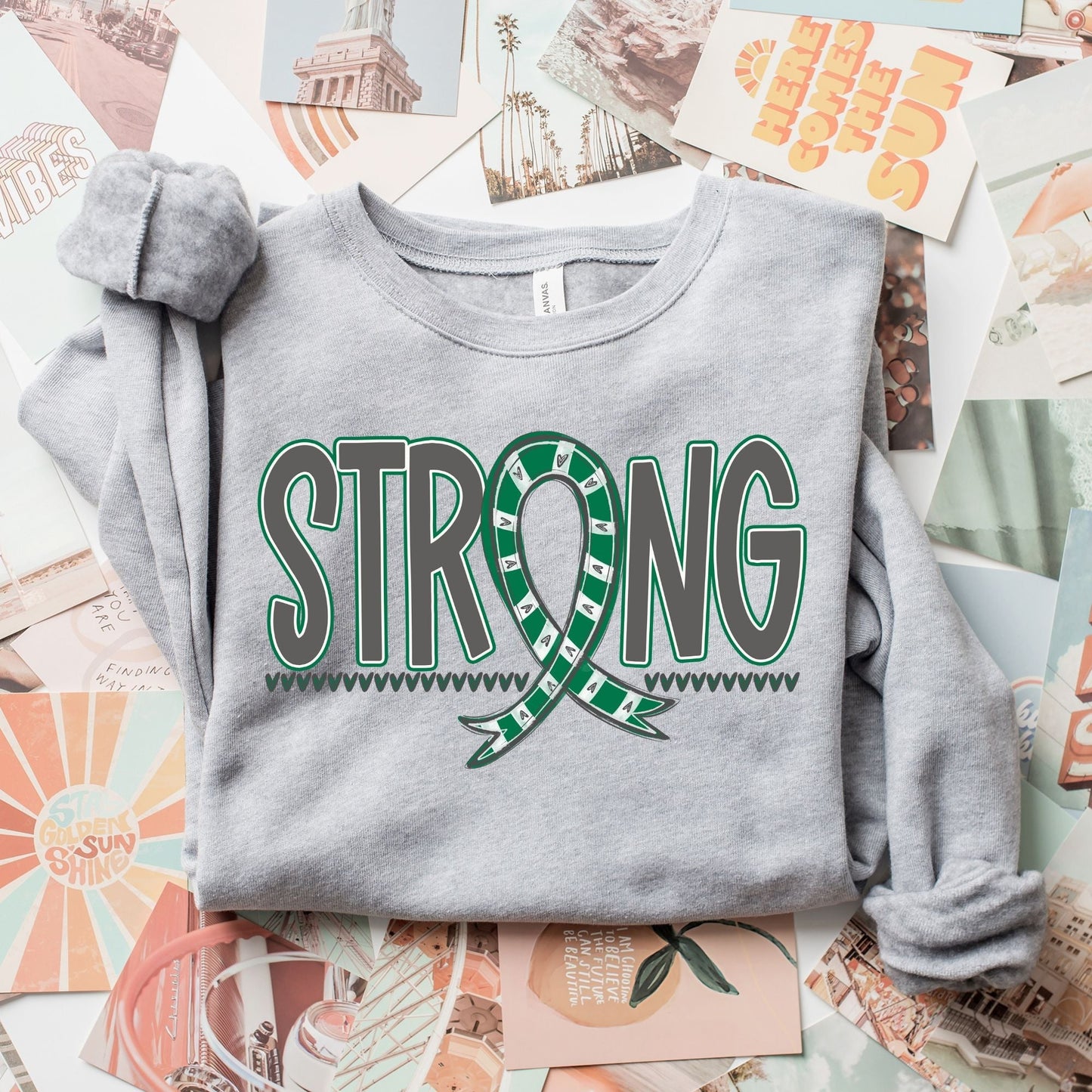 Emerald Green Strong Awareness Ribbon-Lovie T Designs