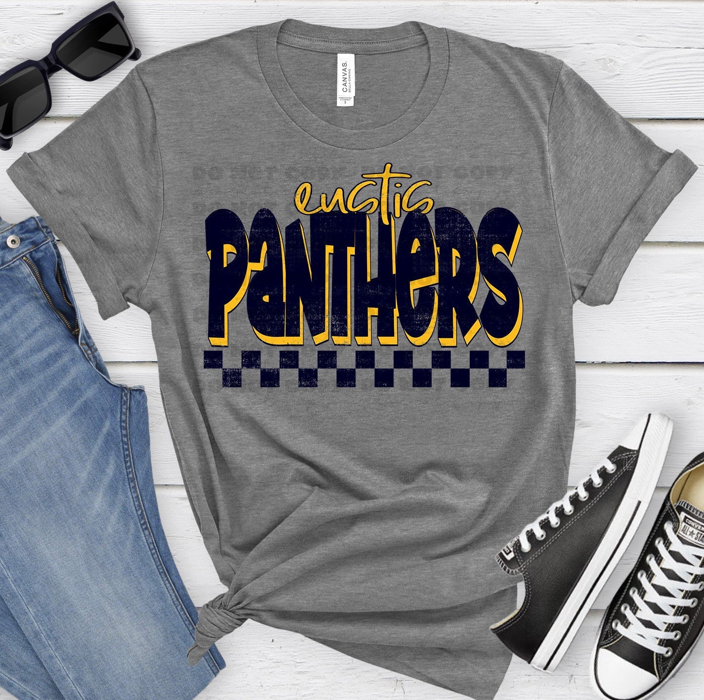 Eustis Panthers Navy Ath Gold Grunge-Lovie T Designs