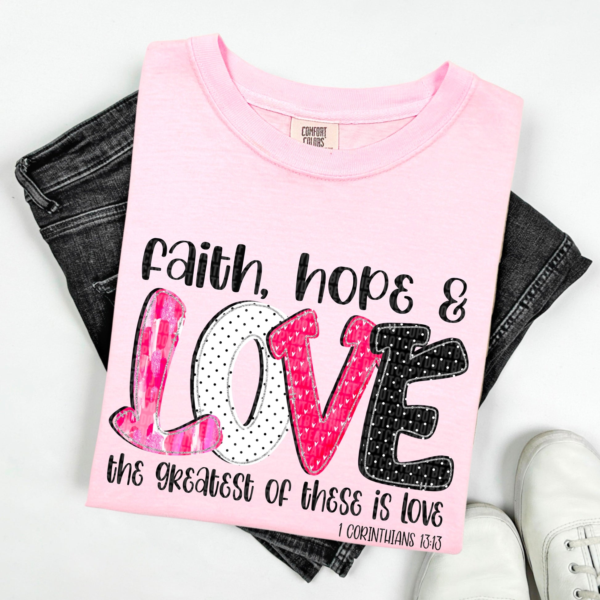 Faith Hope and Love-[DTF Transfer]-Lovie T Designs