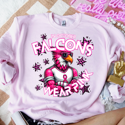 Falcons Cancer Awareness Mascot-Lovie T Designs