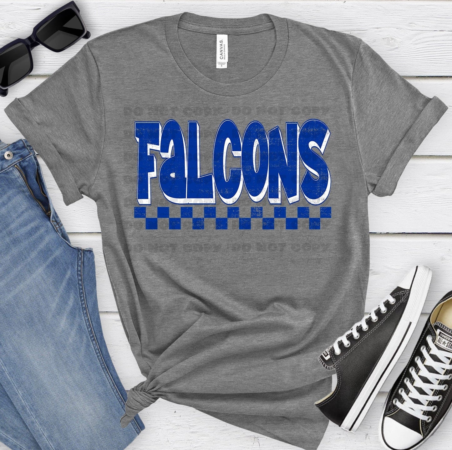 Falcons Royal Blue Grunge-Lovie T Designs