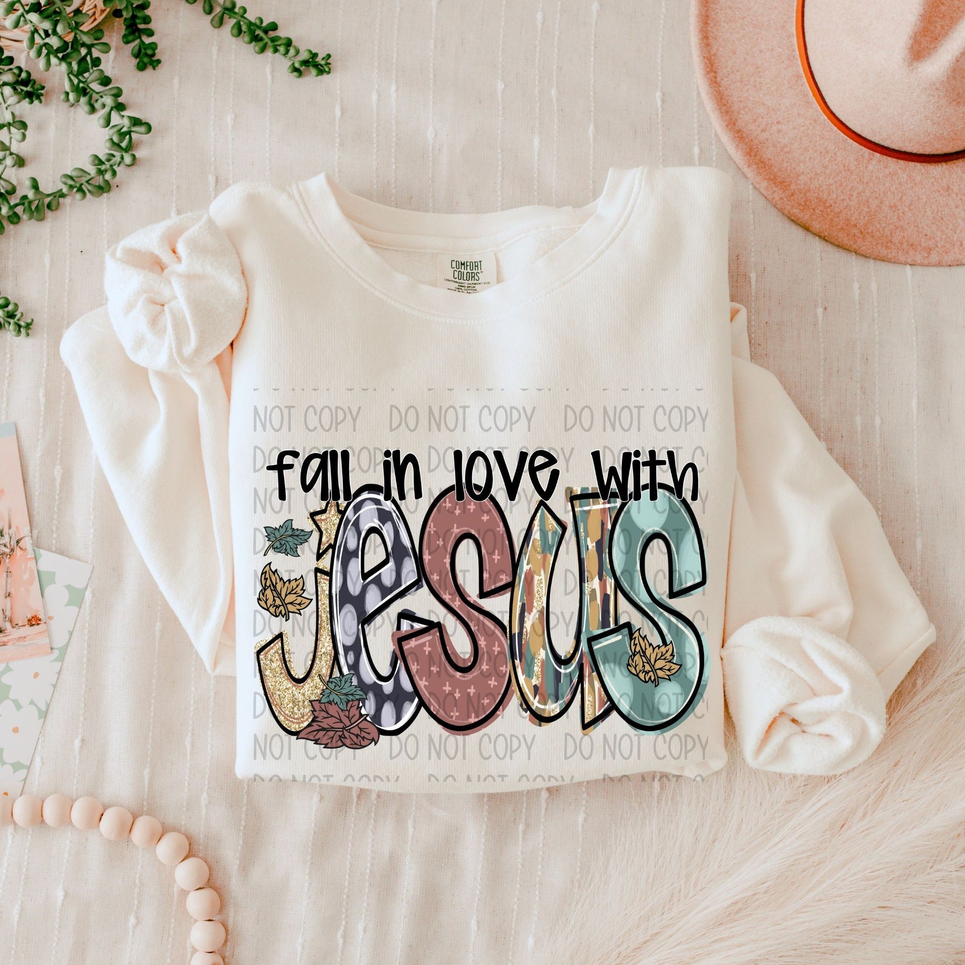 Fall In Love With Jesus Fall Doodle-Lovie T Designs