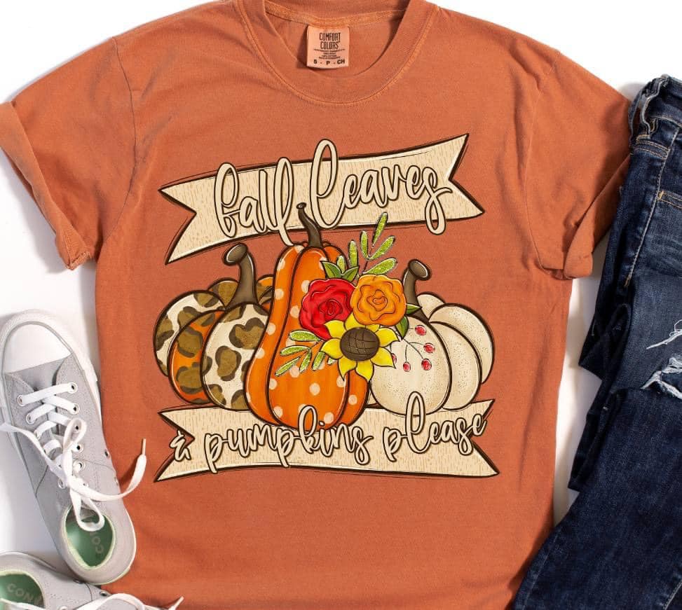 Fall Leaves & Pumpkins Please-Lovie T Designs