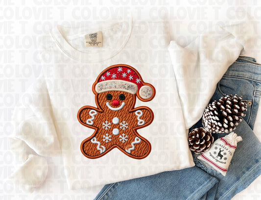 Faux Embroidery Gingerbread Man 3-Lovie T Designs