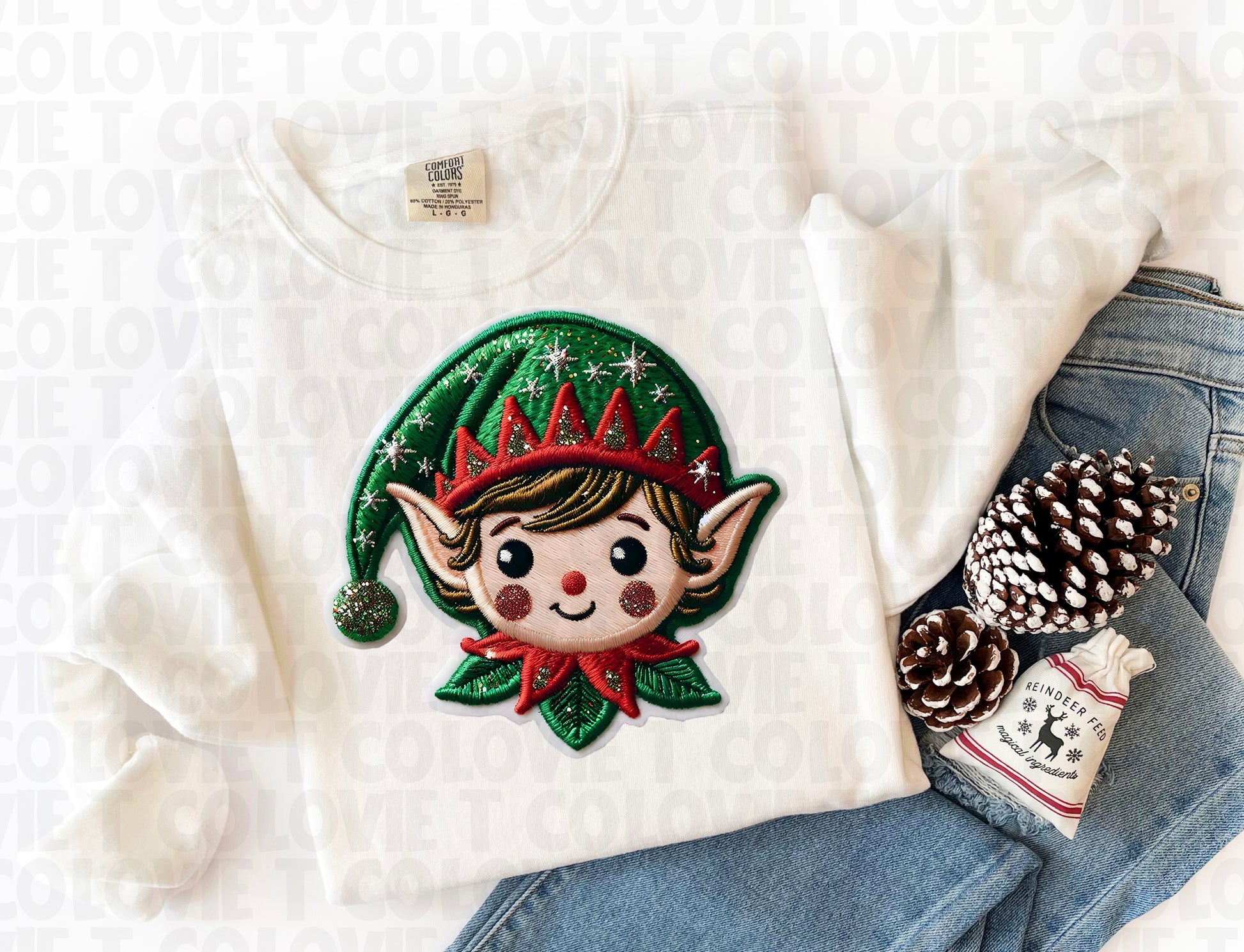 Faux Embroidery Elf 1-Lovie T Designs