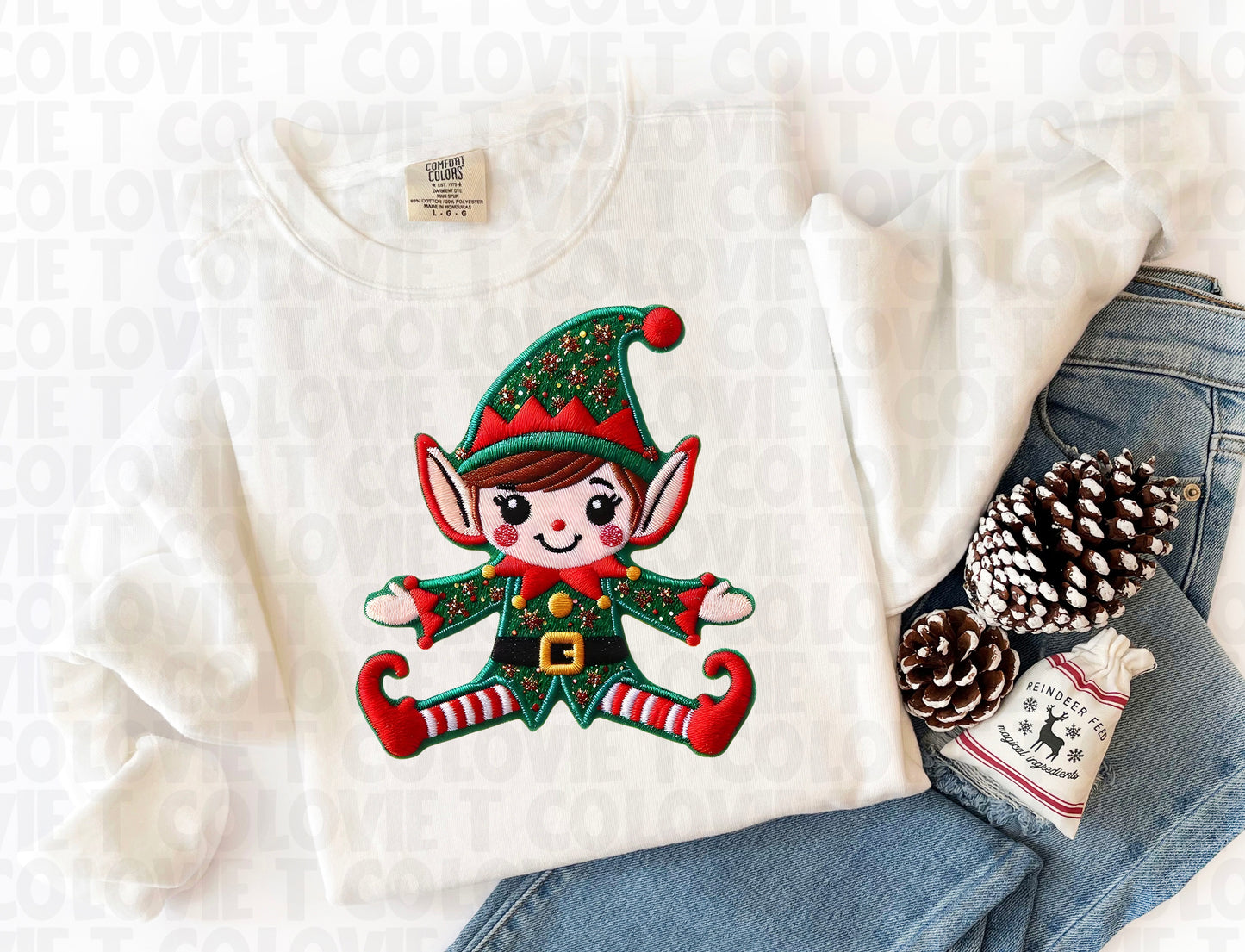 Faux Embroidery Elf 2-Lovie T Designs