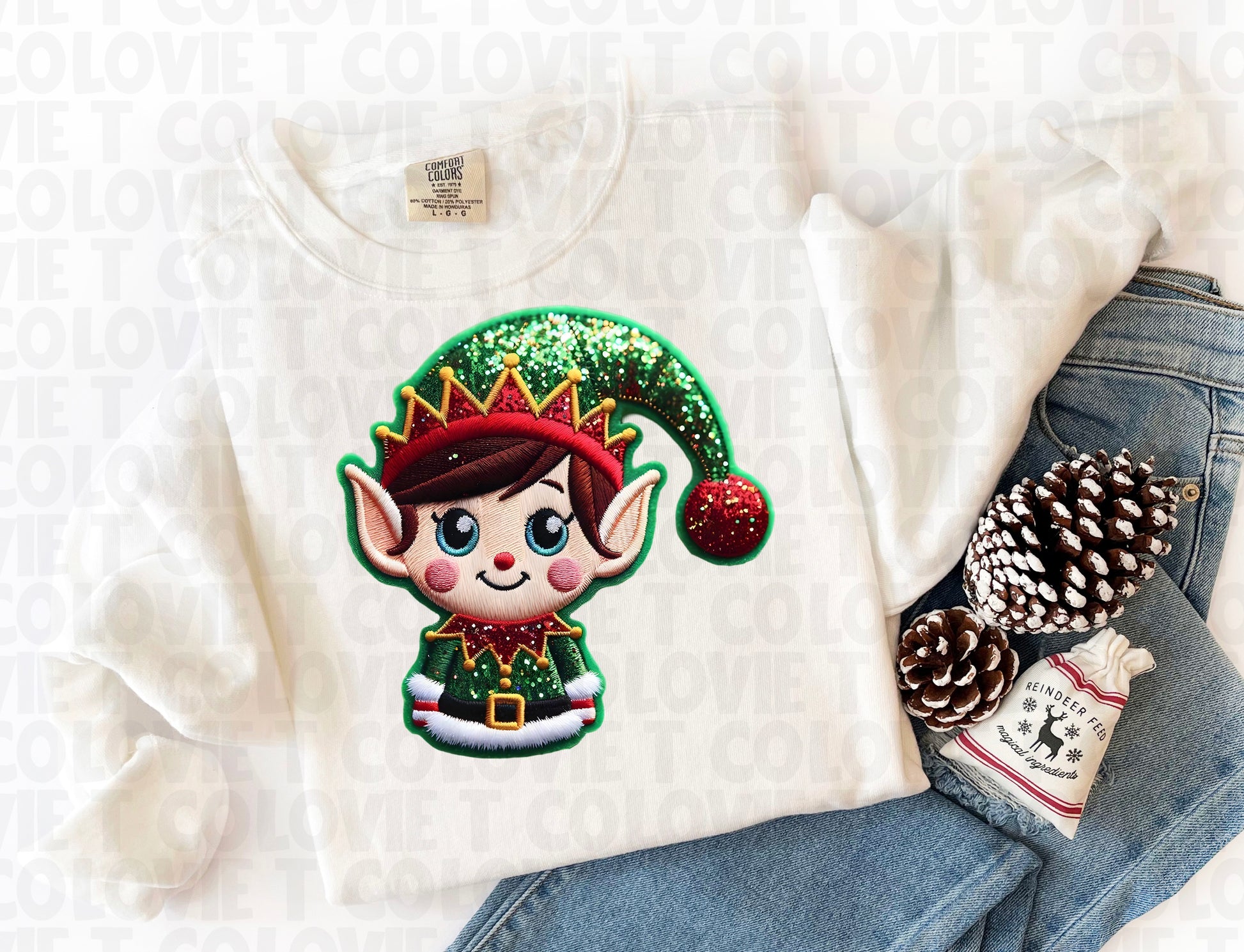 Faux Embroidery Elf 3-Lovie T Designs