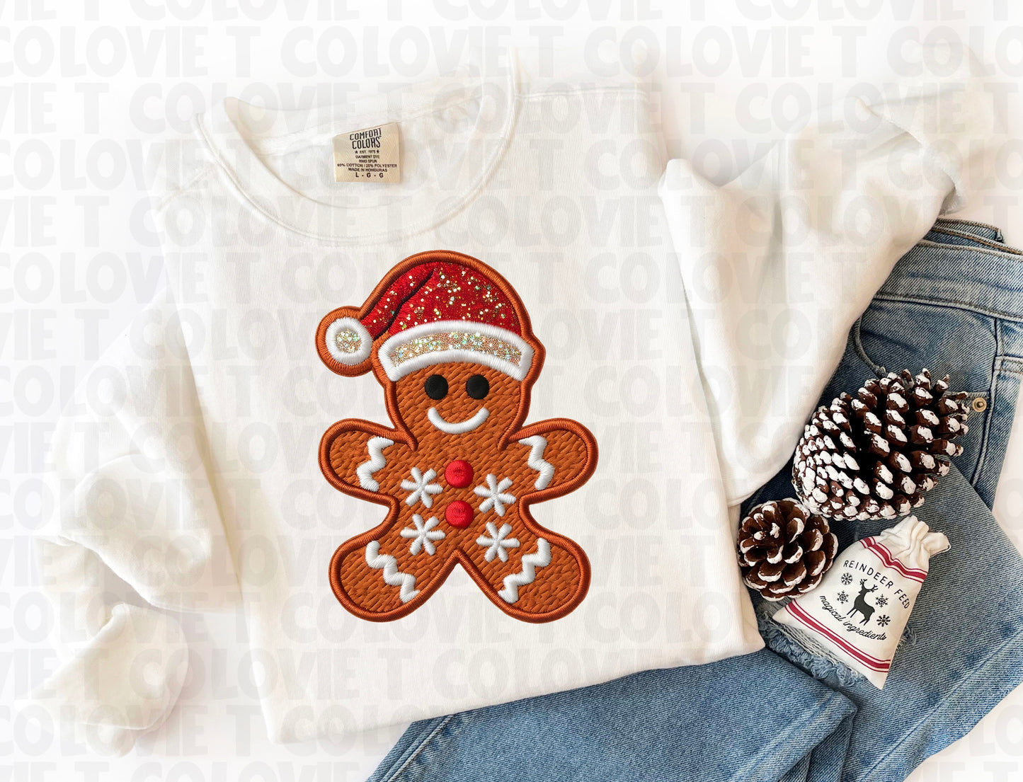 Faux Embroidery Gingerbread Man 1-Lovie T Designs