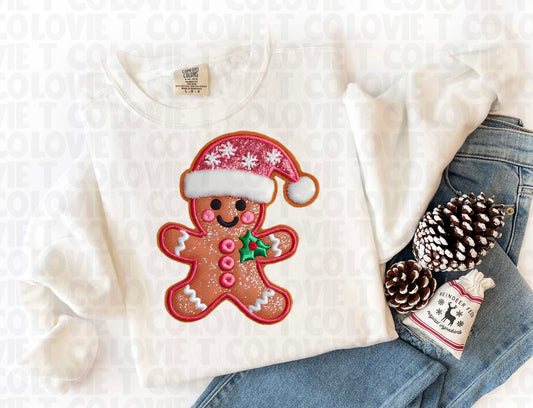 Faux Embroidery Gingerbread Man 2