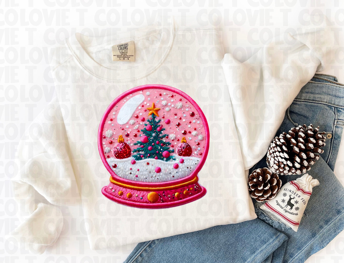 Faux Embroidery Snow Globe 2