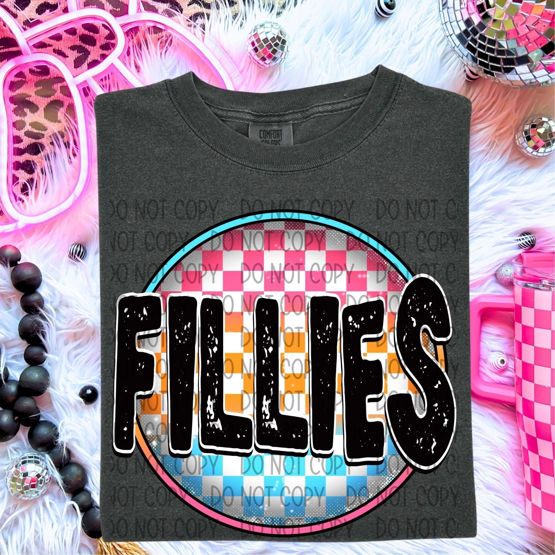 Fillies Neon Circle Mascots-Lovie T Designs