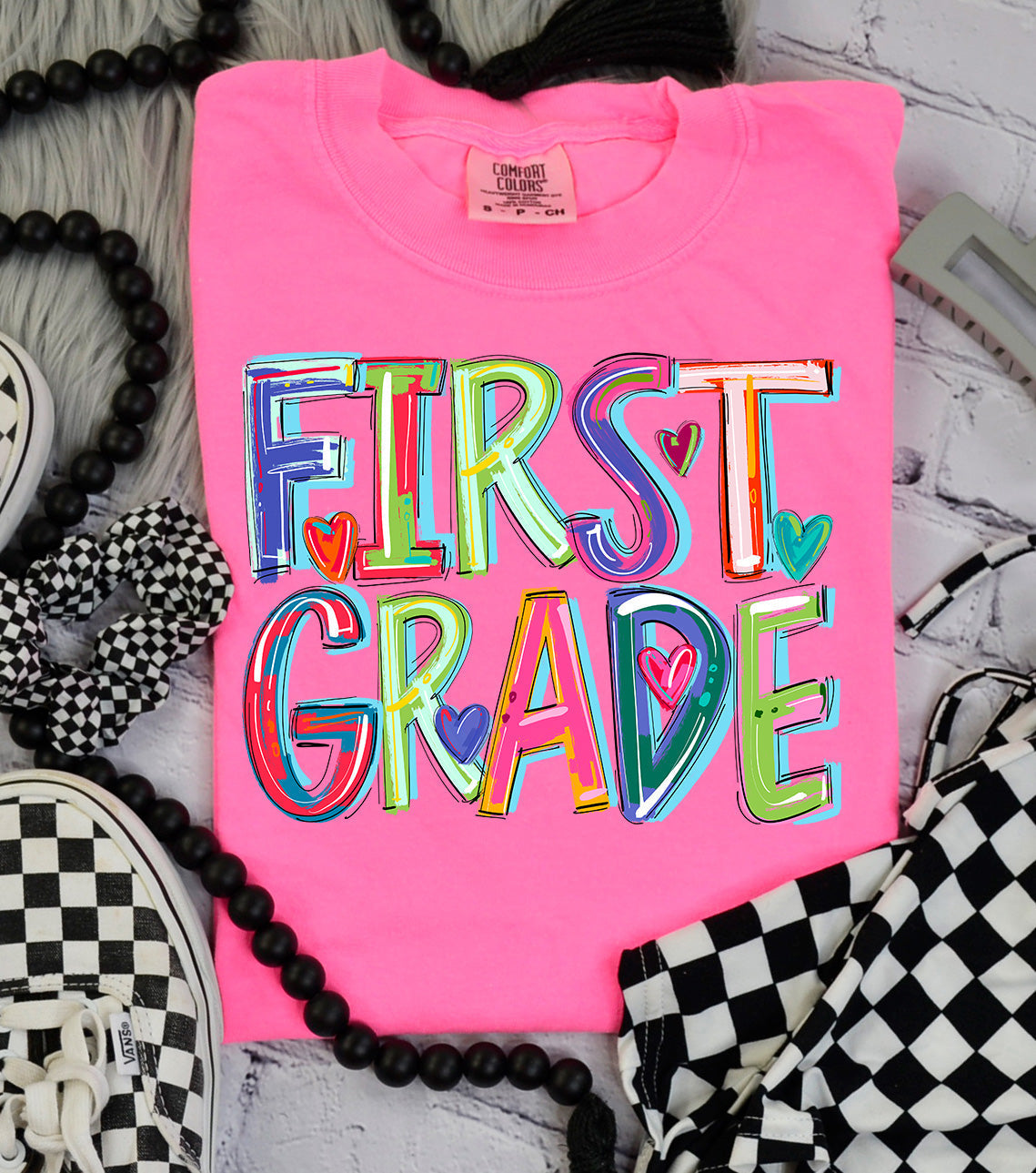 First Grade Cheery Bright-Lovie T Designs