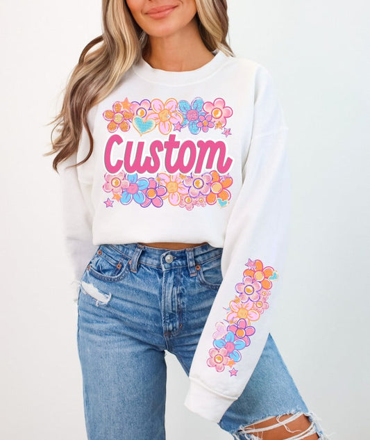 Floral Heart Sleeve-[DTF Transfer]-Lovie T Designs