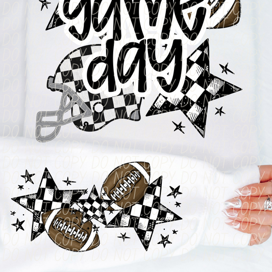 Football Game Day Black-[DTF Transfer]-Lovie T Designs