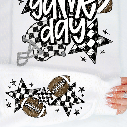 Football Game Day White-[DTF Transfer]-Lovie T Designs