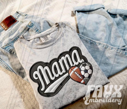Football + Soccer Mama Faux Embroidery Stitch