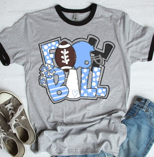 Football Word Art Columbia Blue-Lovie T Designs